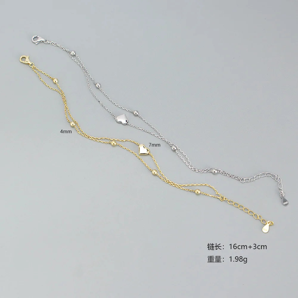 925 Sterling Silver Double Layer Heart