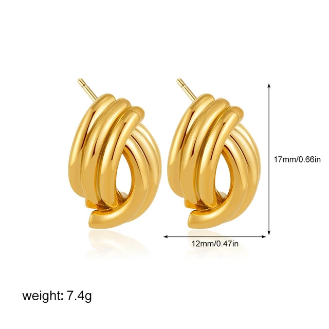 New Trend Waterproof Anti Allergic Metal Geometric Irregular
