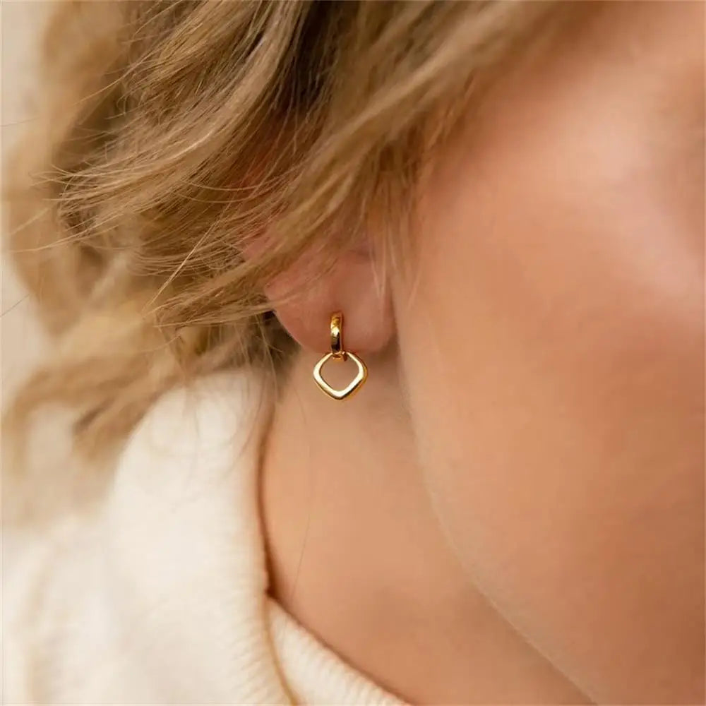 New Trend Waterproof Anti Allergic Metal Geometric Irregular