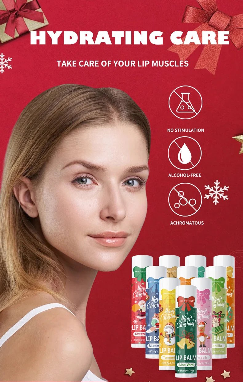 90 pieces/box 10 scented lipstick set Christmas set Moisturizing lips deep moisturizing Christmas gift - Jasmind Stores