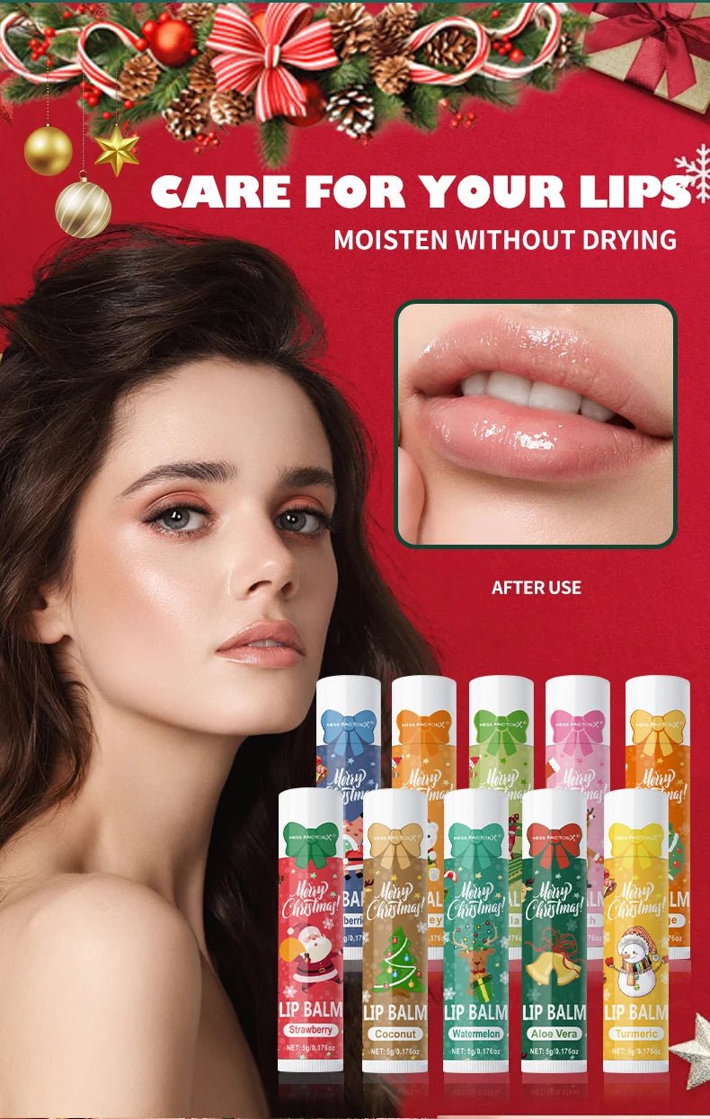 90 pieces/box 10 scented lipstick set Christmas set Moisturizing lips deep moisturizing Christmas gift - Jasmind Stores