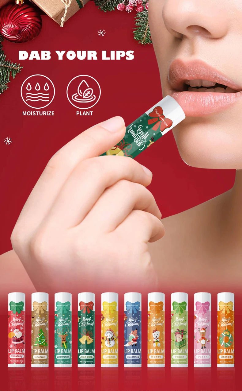 90 pieces/box 10 scented lipstick set Christmas set Moisturizing lips deep moisturizing Christmas gift - Jasmind Stores