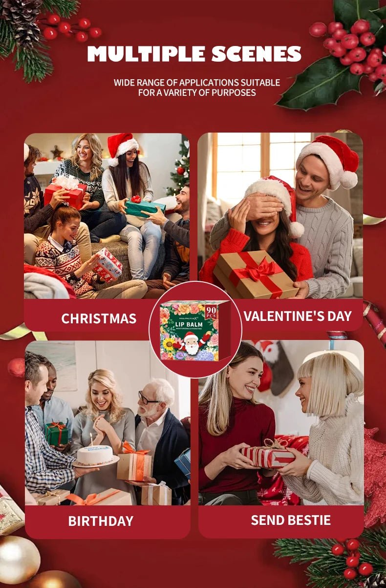 90 pieces/box 10 scented lipstick set Christmas set Moisturizing lips deep moisturizing Christmas gift - Jasmind Stores