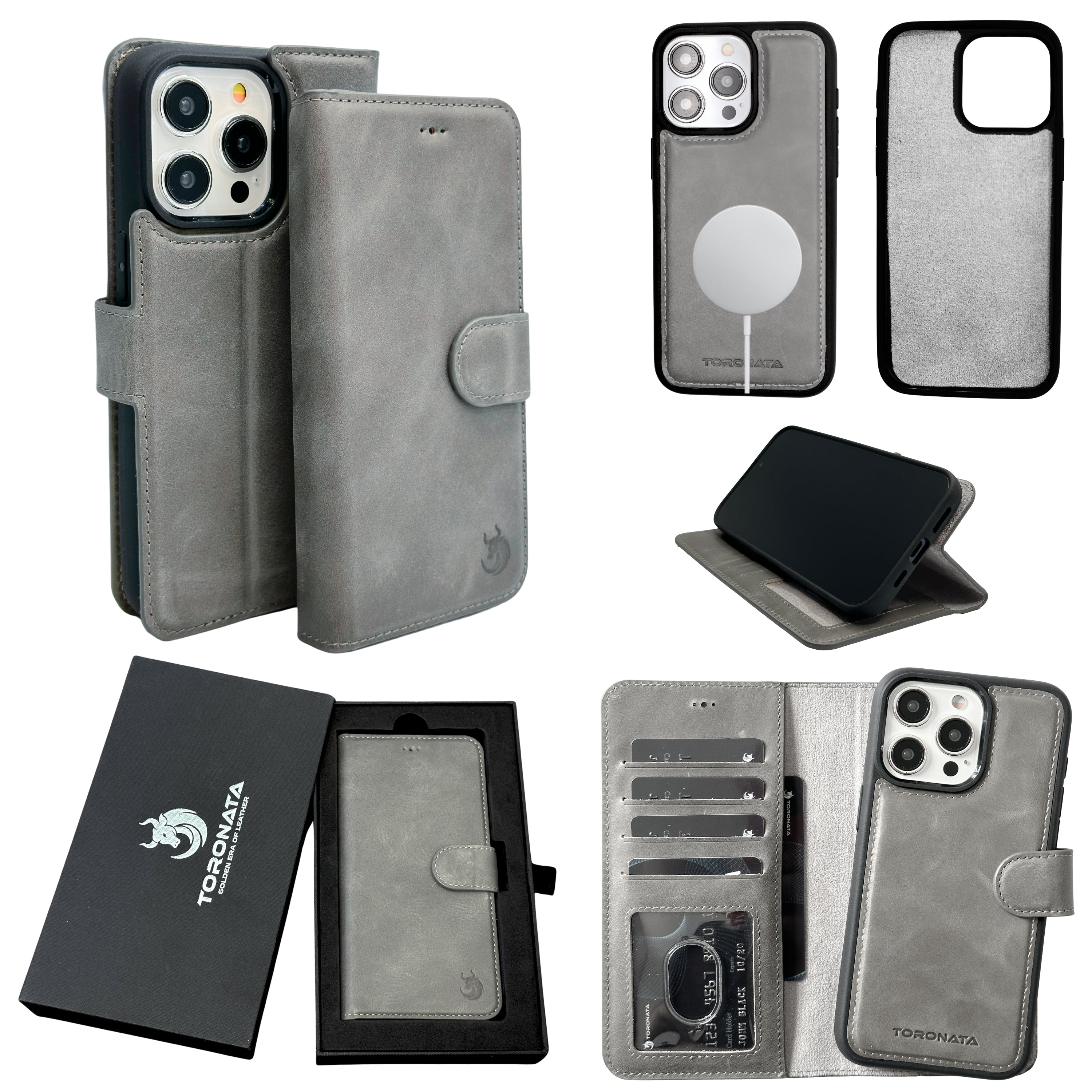 Vegas Premium Leather iPhone 15 Pro Wallet Case with MagSafe