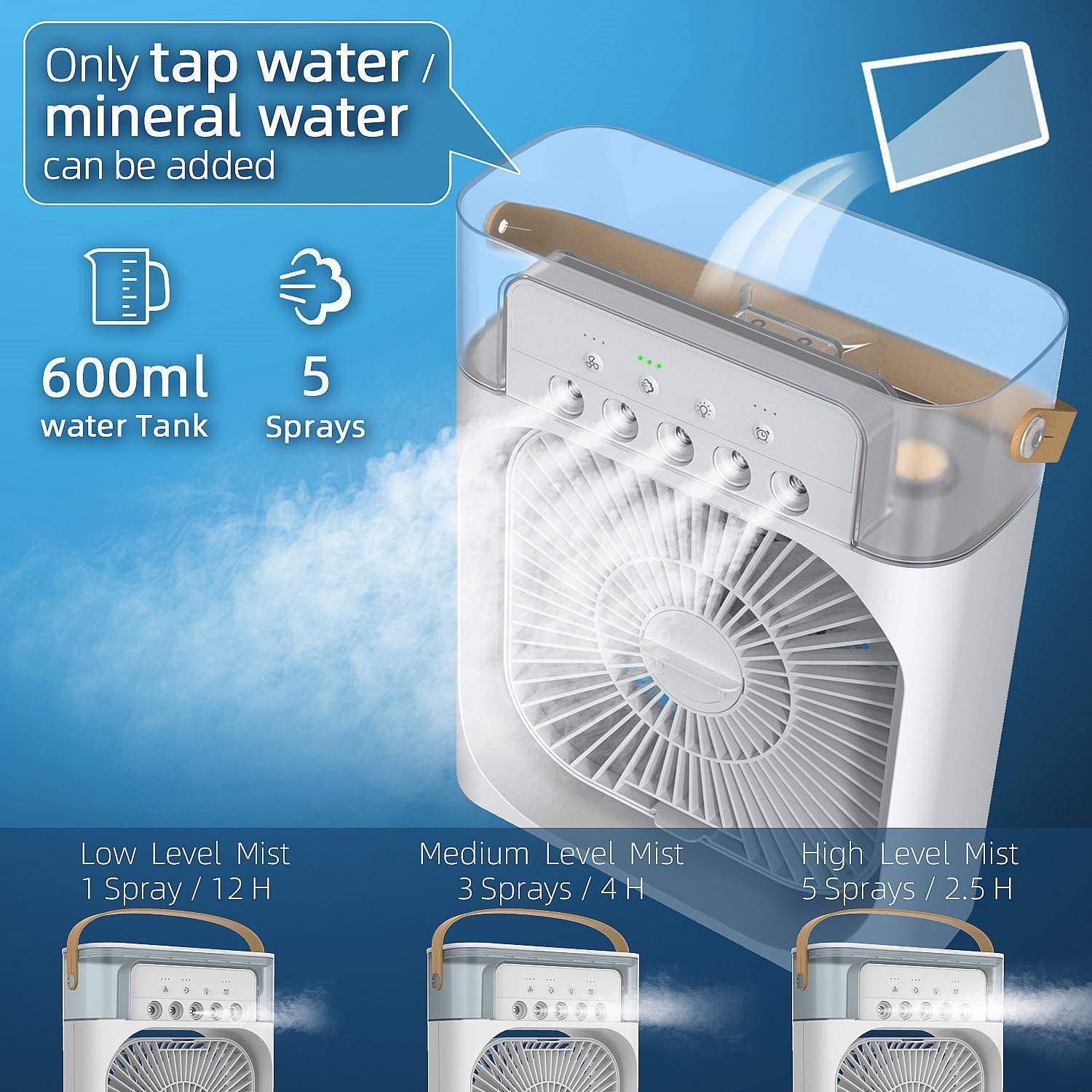 Desktop Electric Fan Air Cooler Water Cooling Spray Fan Port