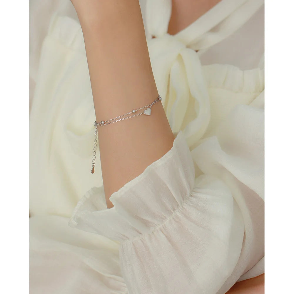 925 Sterling Silver Double Layer Heart