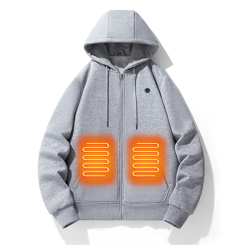 European and American zipper cardigan heating hoodie intelli