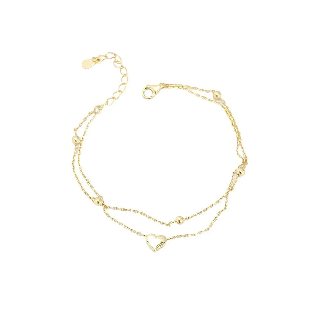 925 Sterling Silver Double Layer Heart