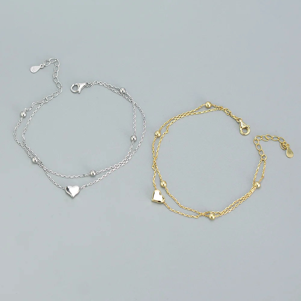 925 Sterling Silver Double Layer Heart