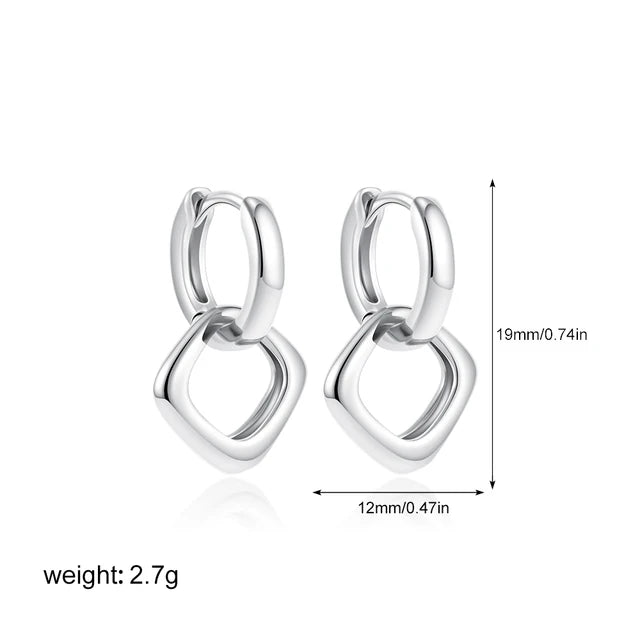 New Trend Waterproof Anti Allergic Metal Geometric Irregular