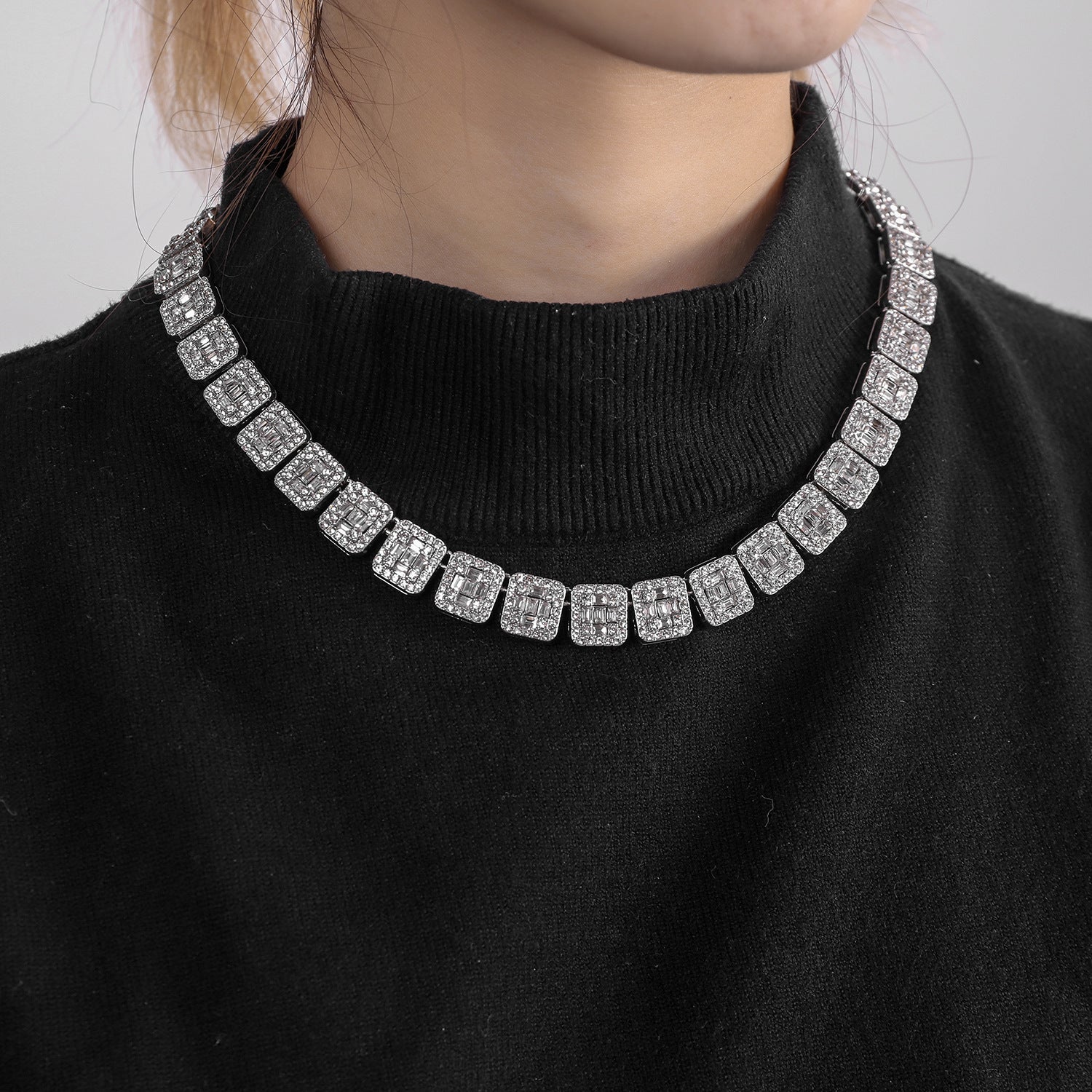 Cuban chain fashion new product square rock sugar chain 13mm