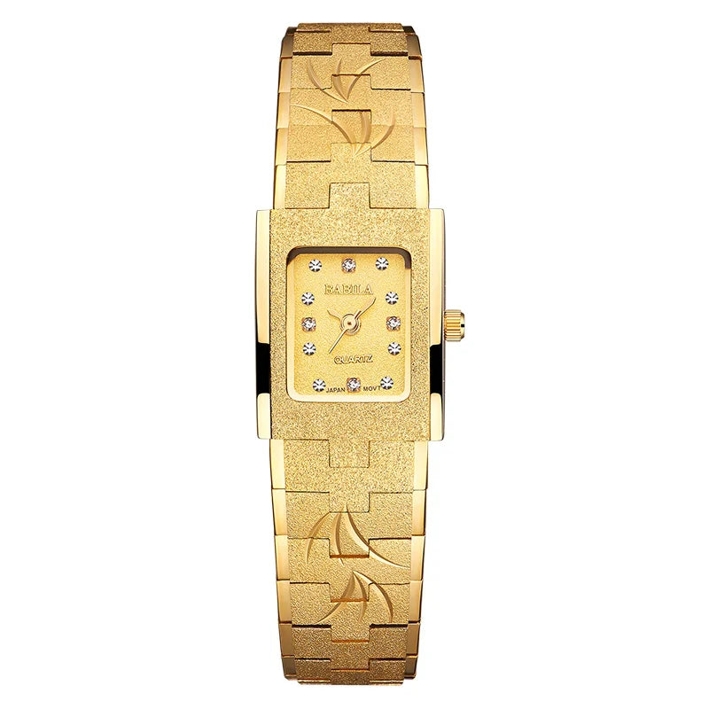 New 24K gold wristwatch gold women's watch carved pattern sm