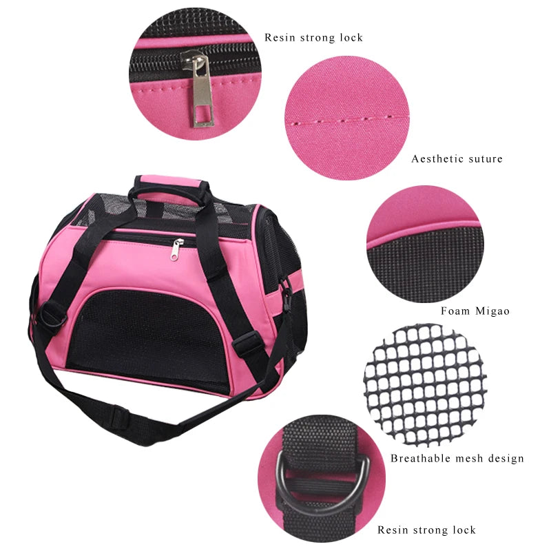 Cat Bags Portable Dog Carrier Bag Mesh Breathable Carrier Ba