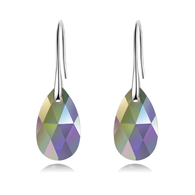 Korean Pear-Shaped Crystal Earrings