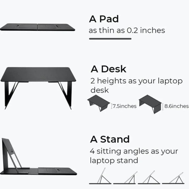 Portable Laptop Desk Stand: Foldable & Adjustable, Ideal for