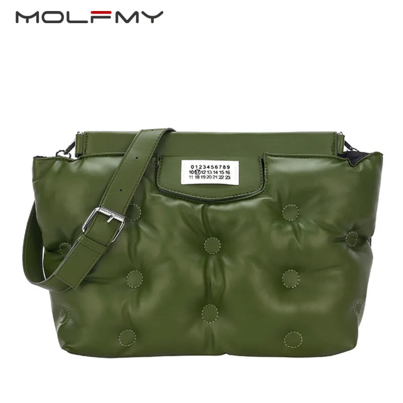 Winter Quilted Down Shoulder Bag