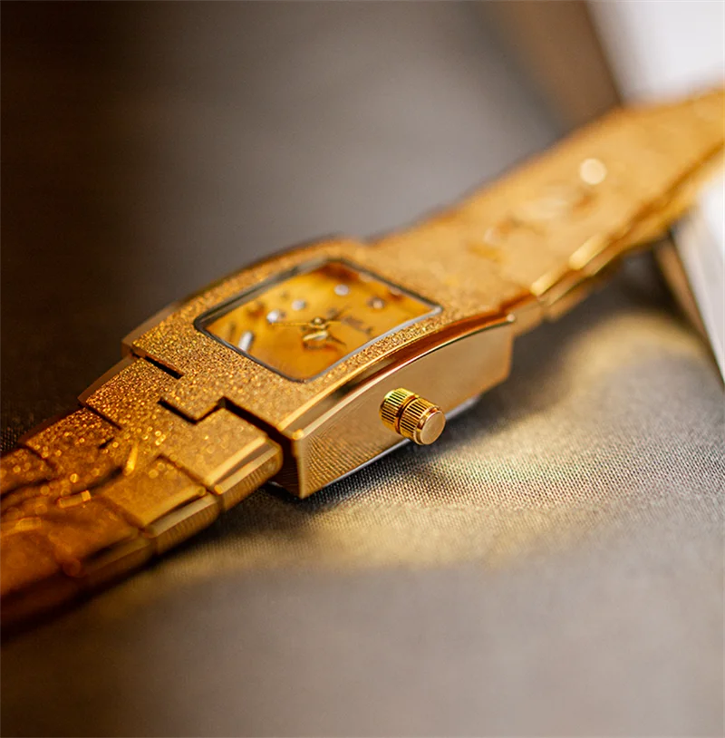 New 24K gold wristwatch gold women's watch carved pattern sm