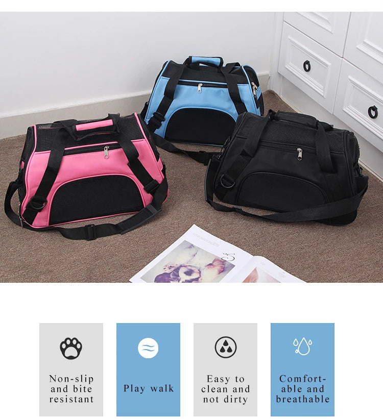 Cat Bags Portable Dog Carrier Bag Mesh Breathable Carrier Ba