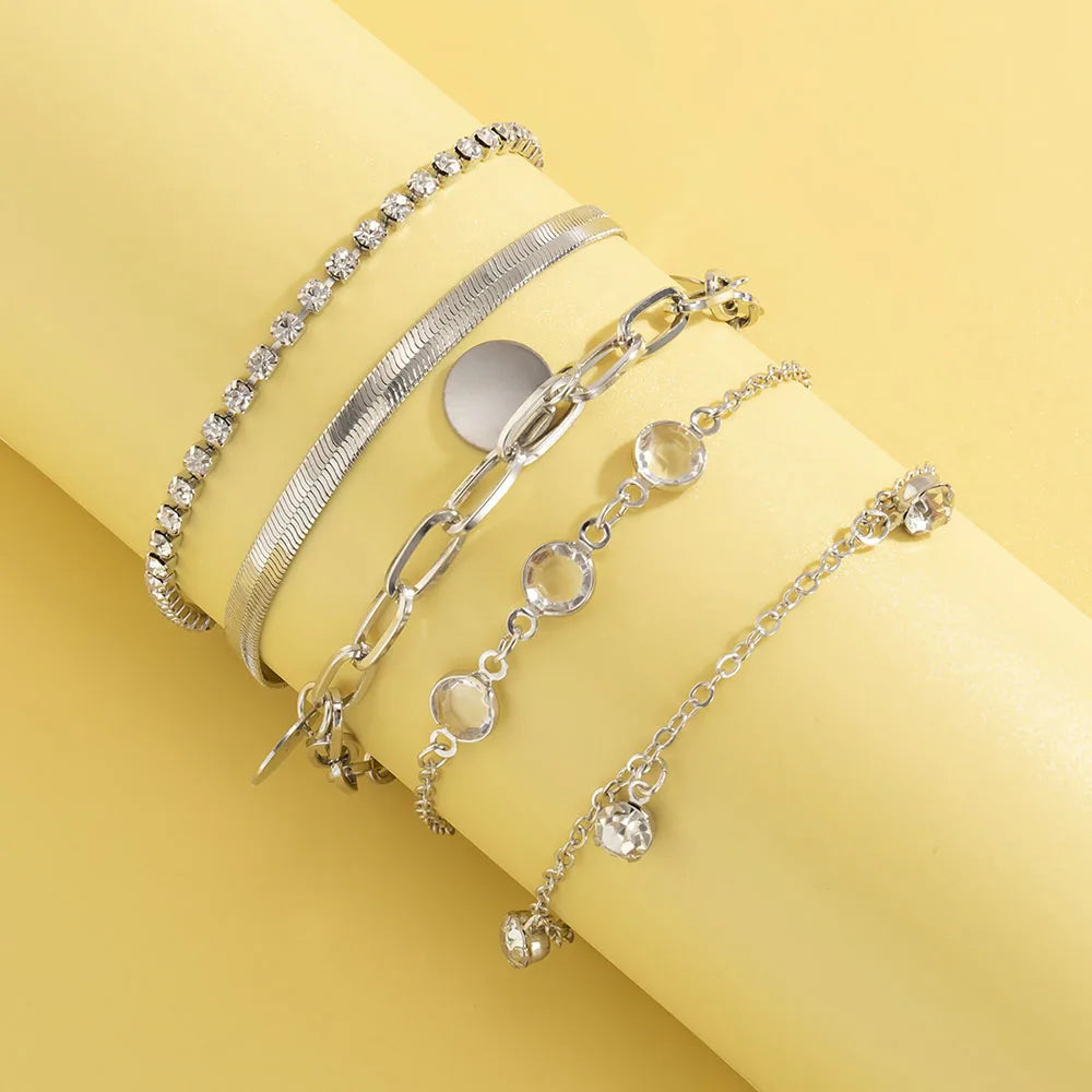 Boho Snake Bone Chain Bracelet Set