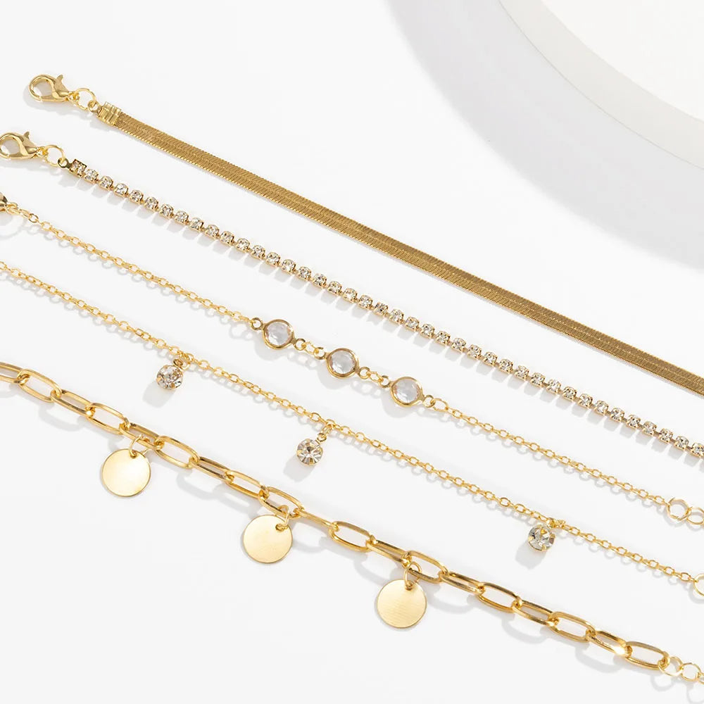 Boho Snake Bone Chain Bracelet Set