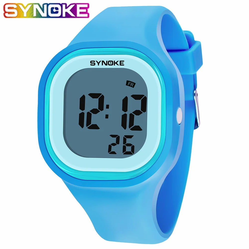 SYNOKE Men Digital Wrist Watches Sports LED Alarm Clock 50M