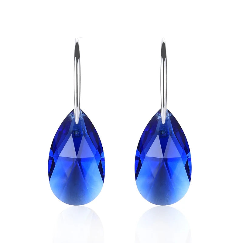 Korean Pear-Shaped Crystal Earrings