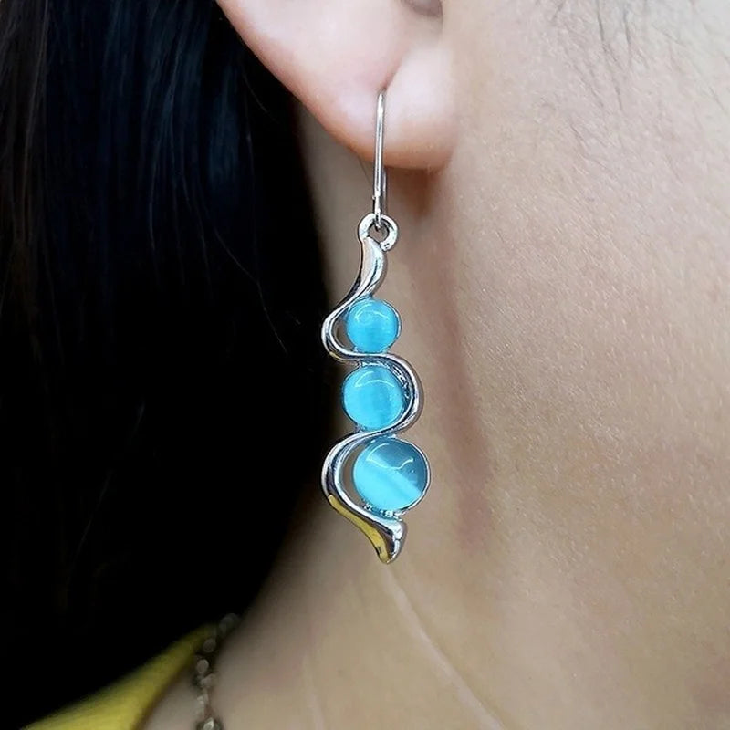 Shine Natural Stone Drop Earrings