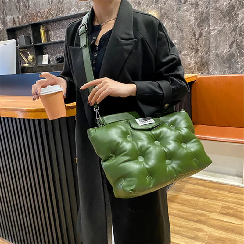 Winter Quilted Down Shoulder Bag