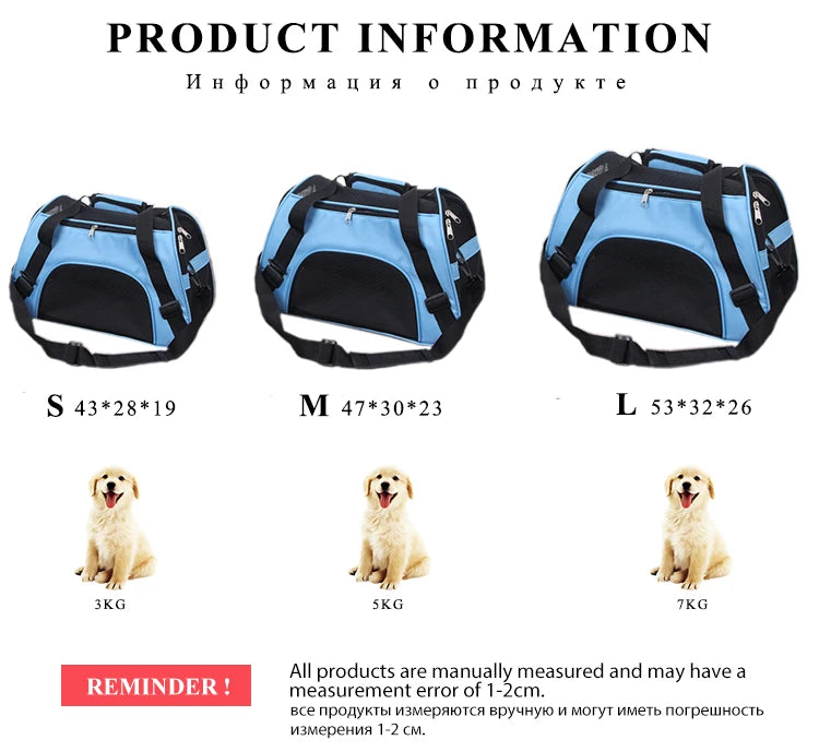Cat Bags Portable Dog Carrier Bag Mesh Breathable Carrier Ba