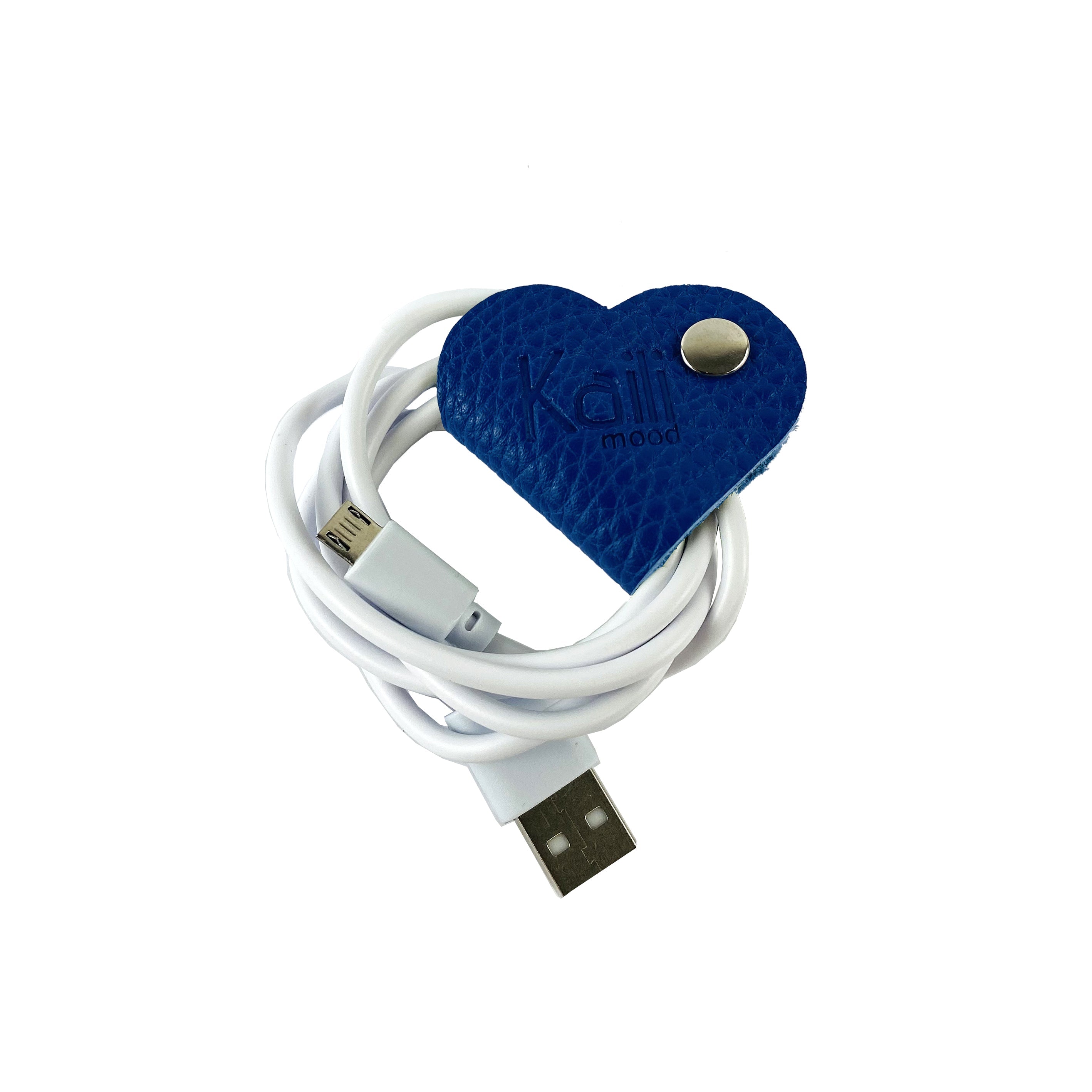 K0039DB  Avvolgicavo Cuore Made in Italy in Vera Pelle pieno