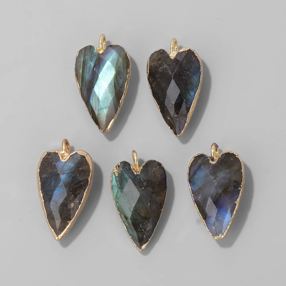 Heart Stone Pendant Set