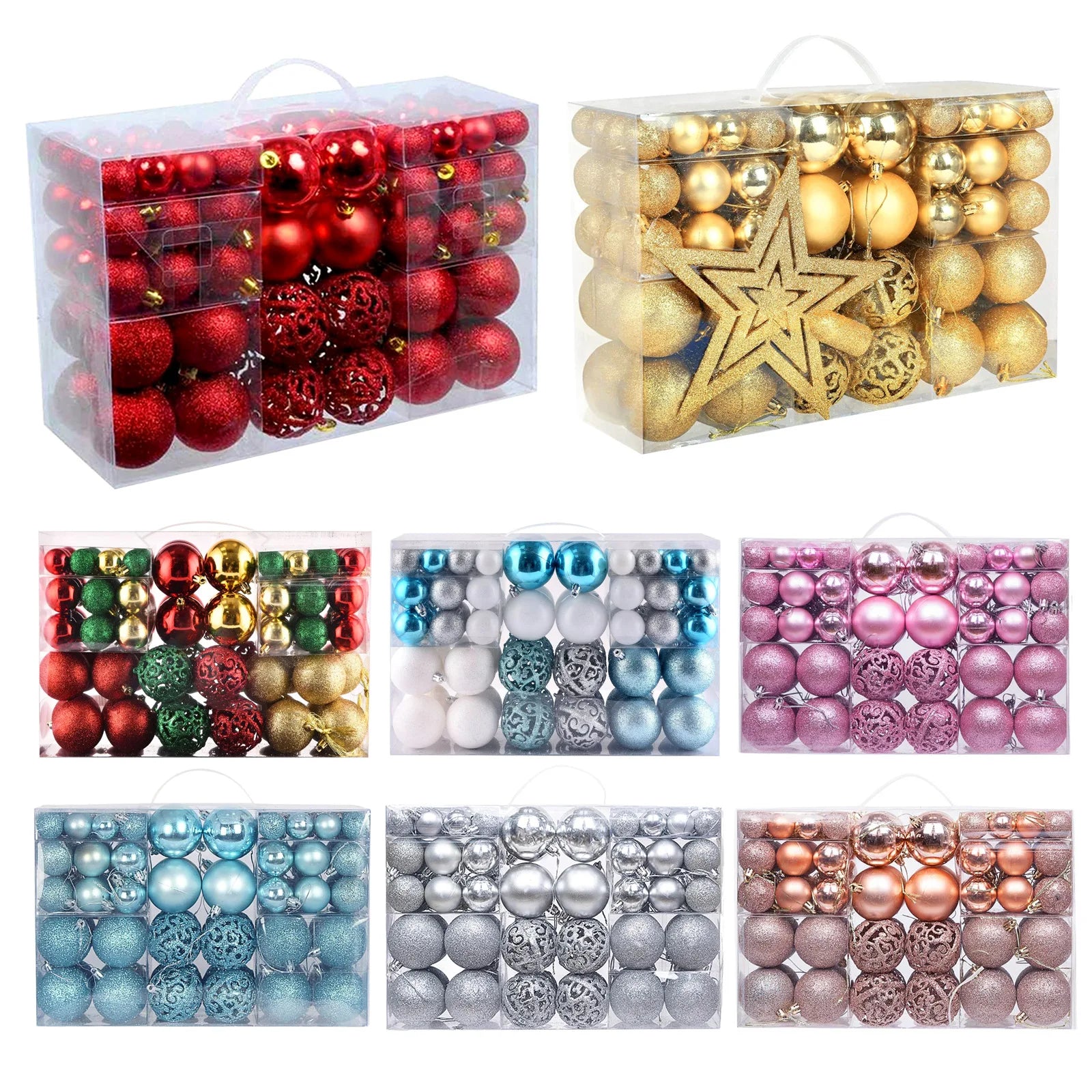 100pcs Christmas Tree Baubles Set