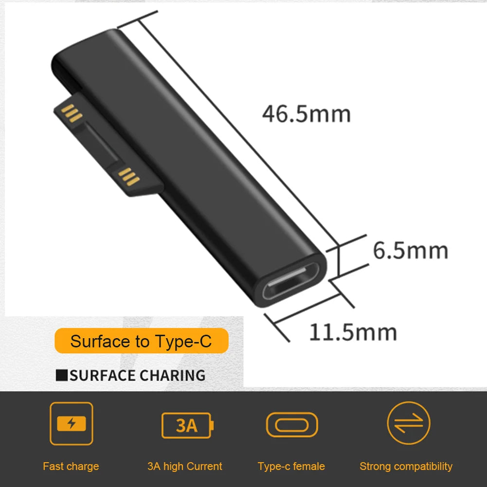 45W/102W 15V 3A USB C Power Supply Charger Adapter Cable For Microsoft Surface Pro 7 6 5 4 3 Type C PD Tablet Fast Charging Plug