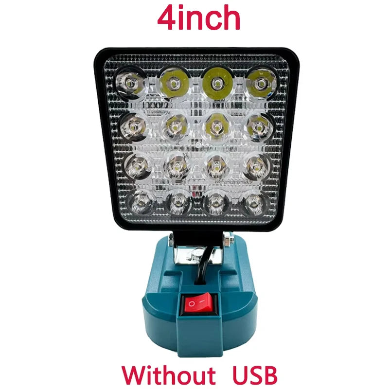 Cordless LED Work Light for Makita 18V Li-ion Battery Handheld Emergency Tool Light Camping Flashlight Spotlights WIth Switch