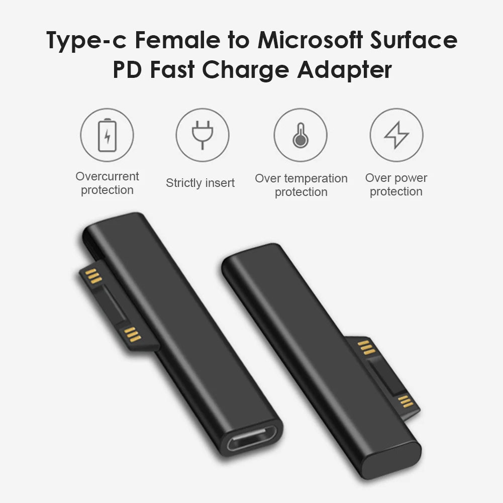 45W/102W 15V 3A USB C Power Supply Charger Adapter Cable For Microsoft Surface Pro 7 6 5 4 3 Type C PD Tablet Fast Charging Plug