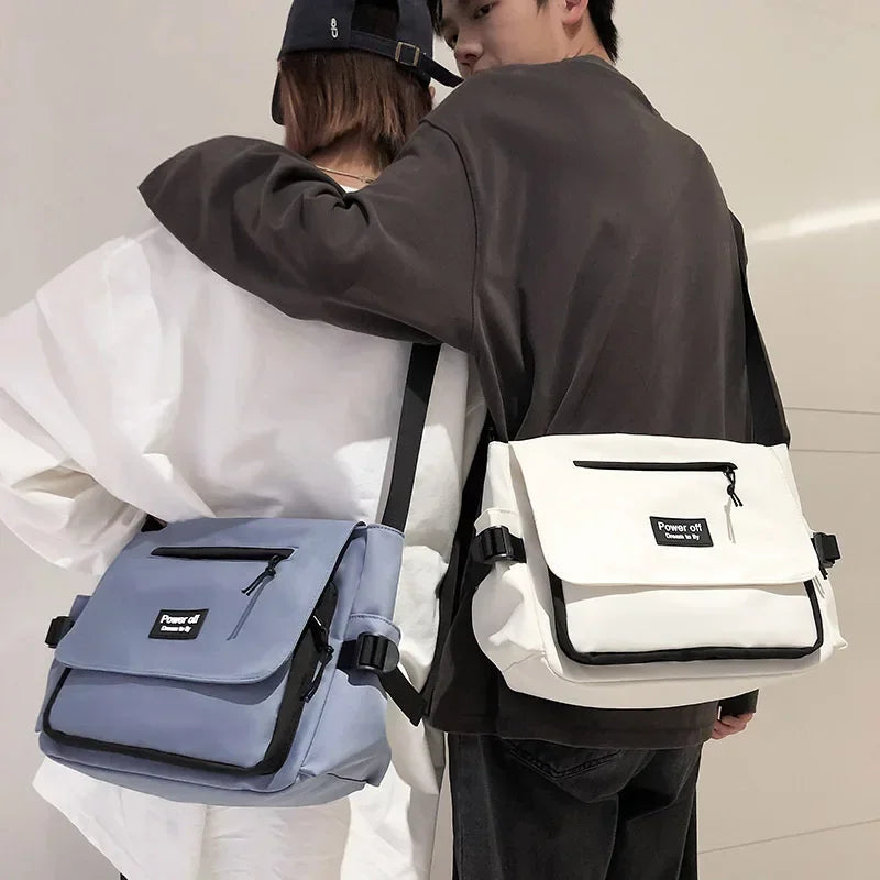 Japanese Harajuku Crossbody Bags Women 2025 Preppy Style Patchwork Color Shoulder Bag Collage Student Messenger Bag Handbags