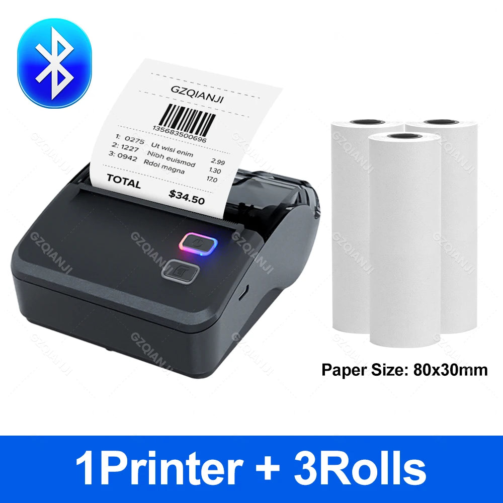 Newest WiFi Bluetooth 3" 80mm Mini Thermal Printer Wireless Portable Receipt Printer Support PC Android iOS Business Home Store