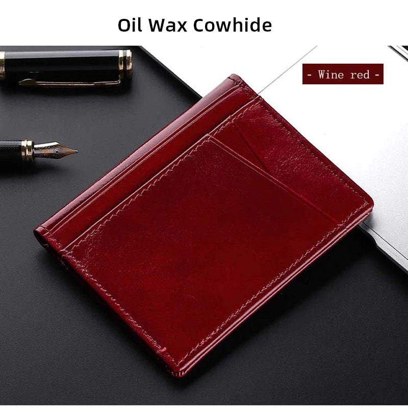 Buylor Men's Wallet Soft Super Slim Wallet Genuine Leather M