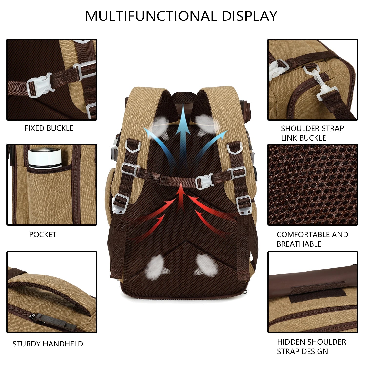 15.6-inch large capacity waterproof laptop backpack