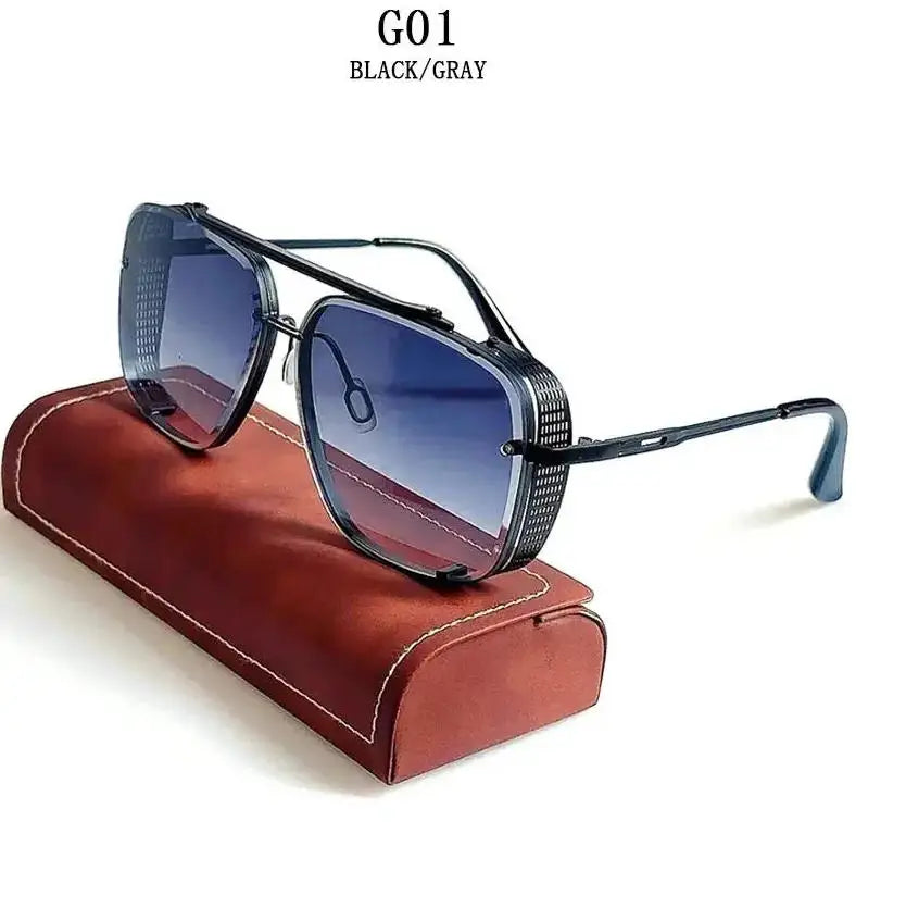 Vintage Steampunk Sunglasses Men Punk Oversized  Sunglasses Women Trendy Retro Square Gafas De Sol Hombre Lunette Soleil Femme