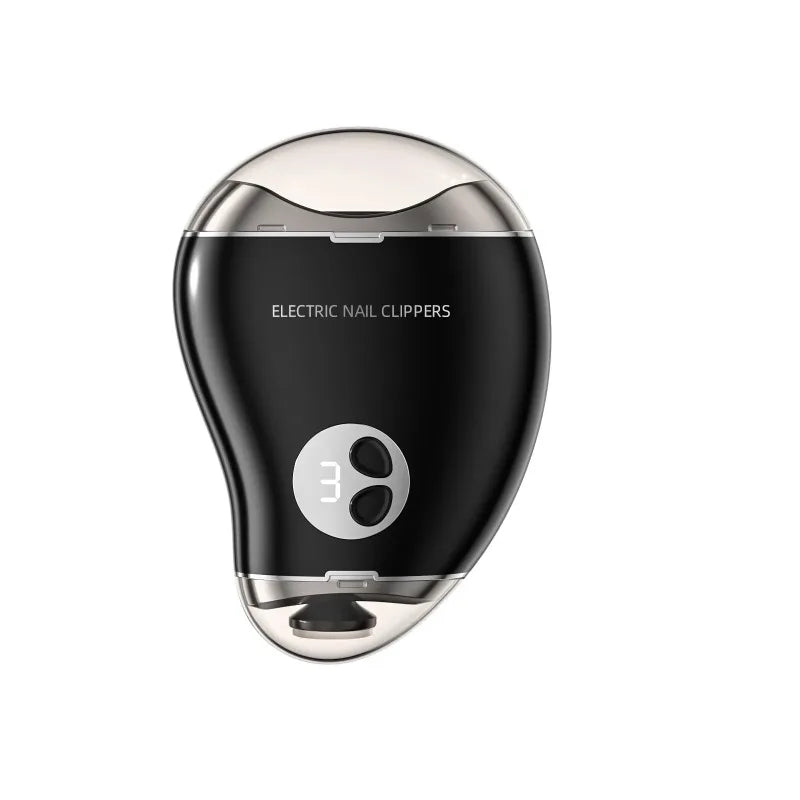 4 Colors Electric Nail Clipper with LED Light 3 Gears Double-Headed Cute Mango Shape Trimmer and Polisher Baby Toes Nail Clipper