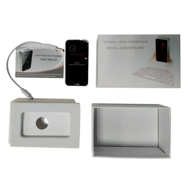 Portable Bluetooth Virtual Laser Keyboard Wireless Projector Keyboard with Mouse Function for Iphone Tablet Computer Phone