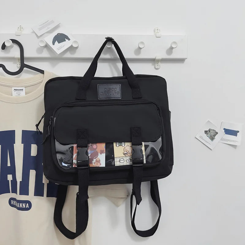 3Ways Japanese Style Kawaii Backpack Girls Transparent Pocke