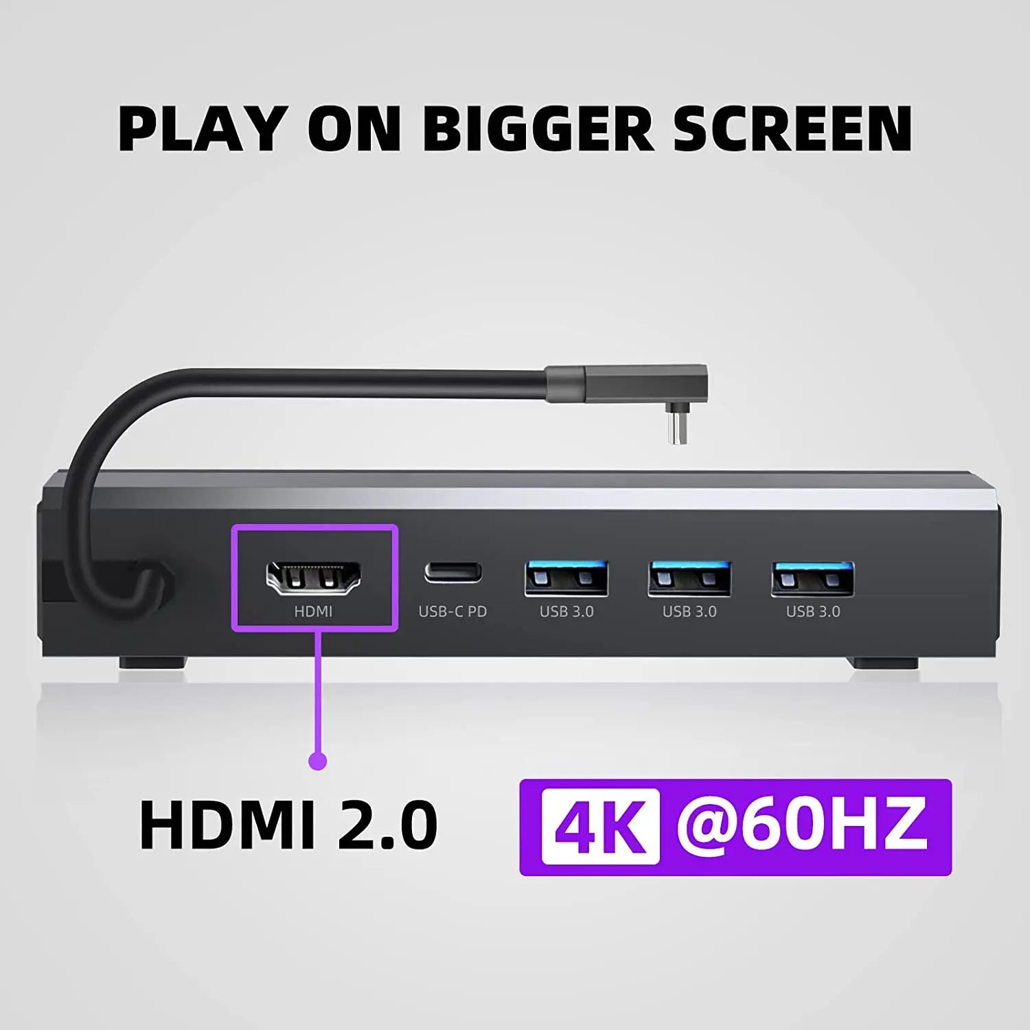 USB Type-C Docking Station for Steam Deck 4k60hz USB3.0 PD60