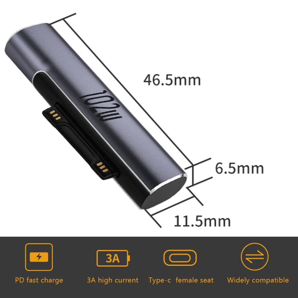 45W/102W 15V 3A USB C Power Supply Charger Adapter Cable For Microsoft Surface Pro 7 6 5 4 3 Type C PD Tablet Fast Charging Plug