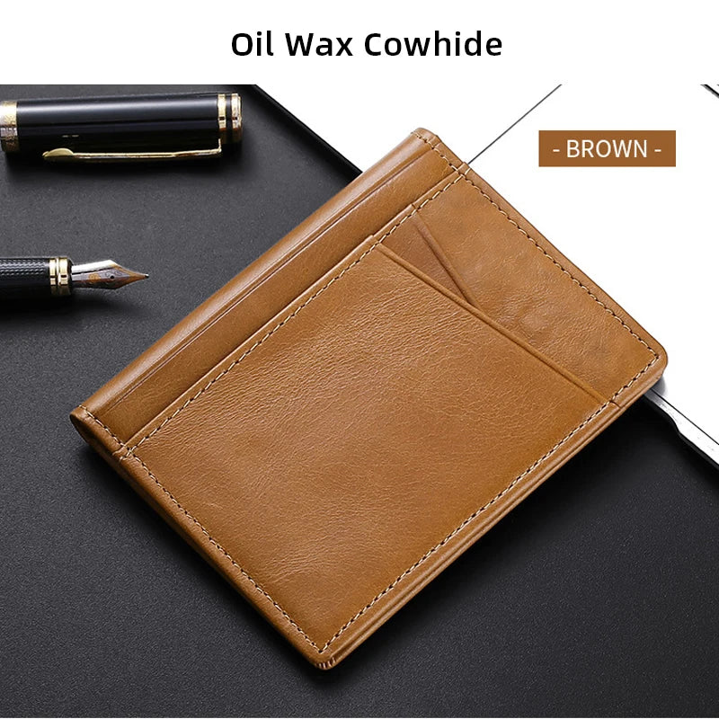 Buylor Men's Wallet Soft Super Slim Wallet Genuine Leather M