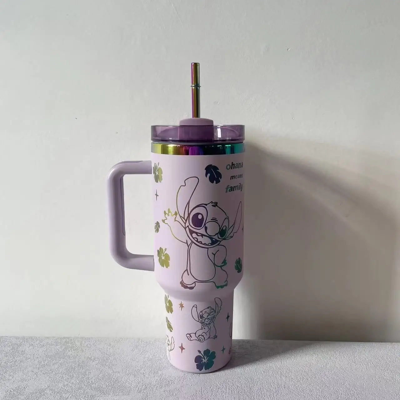 Thermal Coffee Stitch Cup with Straw Stainless Steel Vacuum