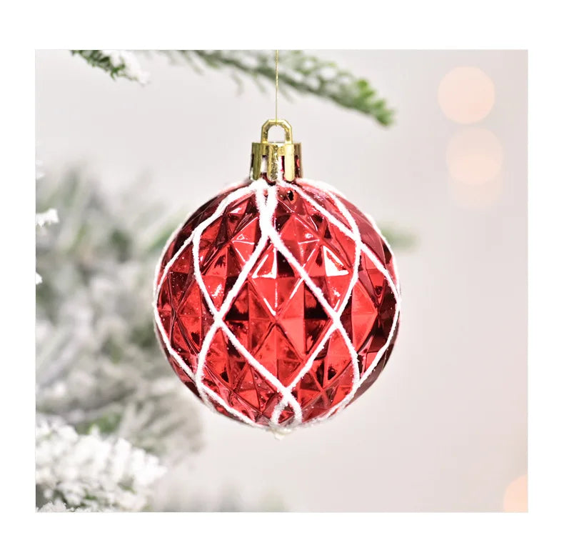 44pcs Christmas Baubles Set – Painted & Electroplated