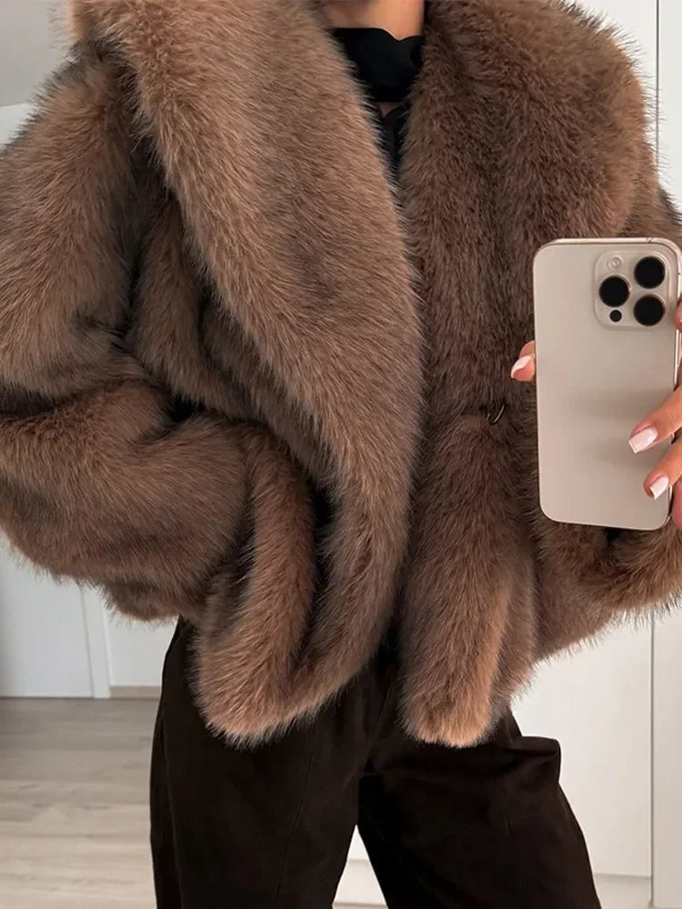 Furry Faux Fur Winter Coat
