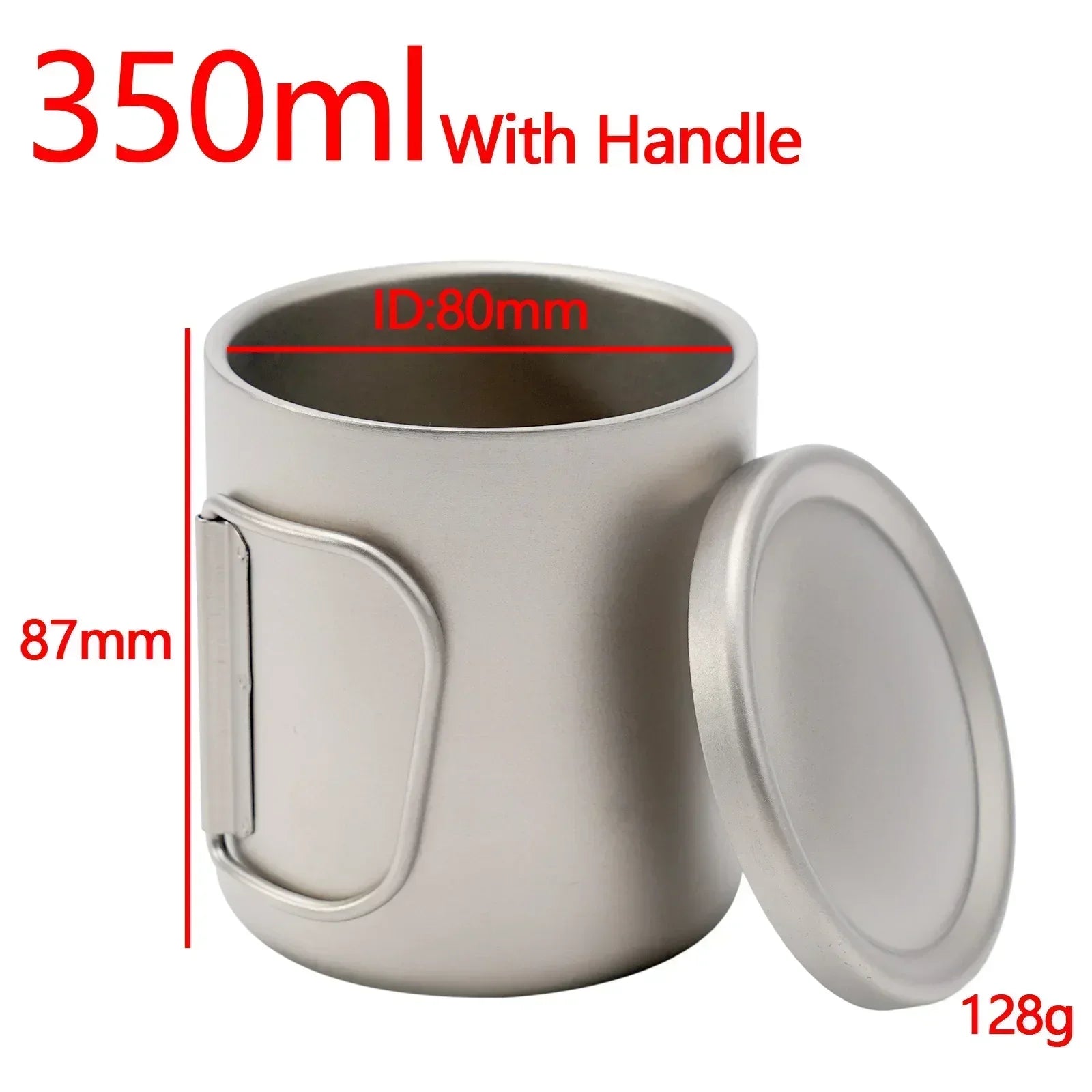 1pc Titan-ium Cup With Drawstring Sack Double Wall Insulates
